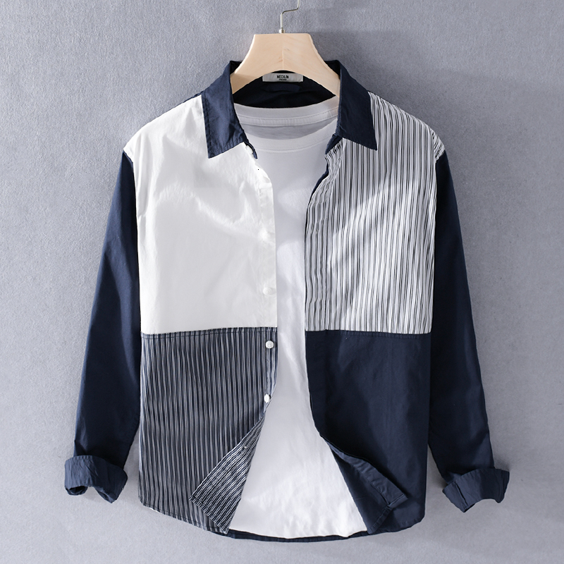 

2021 Arrival of Long Sleeve Pure Cotton Mark Male Comfortable Fashion Shirts for Casual Men Cut Men's Shirt Vhvk, Blue collar