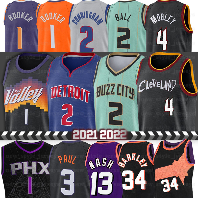 

Cade 2 Cunningham Basketball Jerseys LaMelo 2 Ball Evan 4 Mobley Devin 1 Booker Gordon 20 Hayward Collin 2 Sexton Jersey, Men