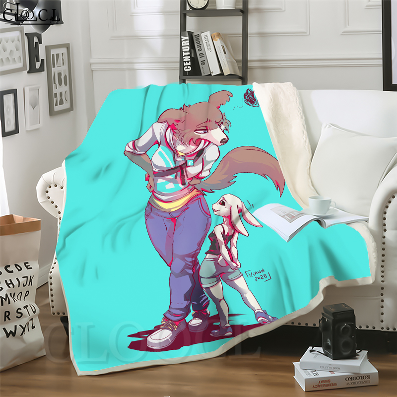 

CLOOCL Anime BEASTARS Animal 3D Print Casual Style Air Conditioning Blanket Sofa Teens Bedding Throw Blankets Plush Quilt