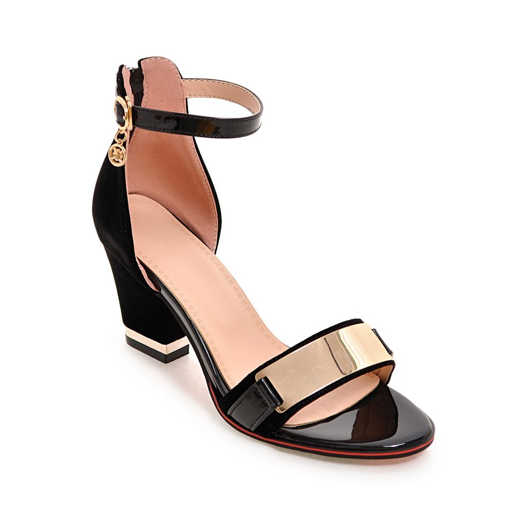 

high-heeled women's sandals 2020 summer wild high-heeled shoes with a word buckle small size Roman sandals 34-43 J2023, Black