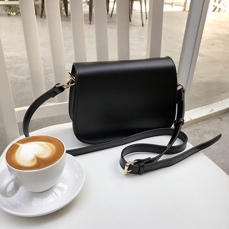 

Women Brief Shoulder Bags Vintage Flap Black Pu Leather Shoulder Bags Messenger Bags For Women 2021 Bolsa Feminina