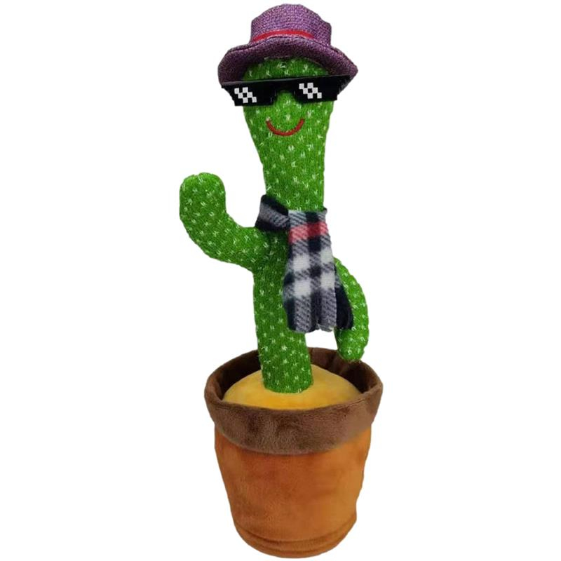 55%off Dancing Talking Singing cactus Stuffed Plush Toy Electronic with song potted Early Education toys For kids Funny-toy USB charging version