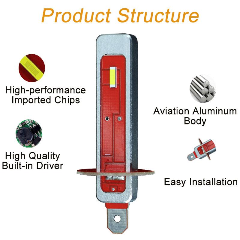

Car Headlights H1 LED Bulbs Super Bright High Power H3 6SMD 4800Lm Auto Fog Signal Turn Light Driving Lamp White Amber Crystal Blue