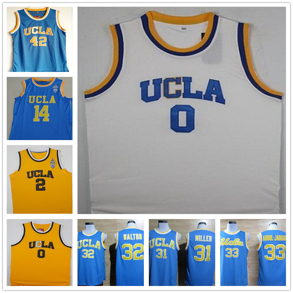 

UCLA Bruins College Basketball Russell Westbrook Lonzo Ball Zach LaVine Kareem Abdul Jabbar Reggie Miller Bill Walton Kevin Love Blue Jersey, Black;red