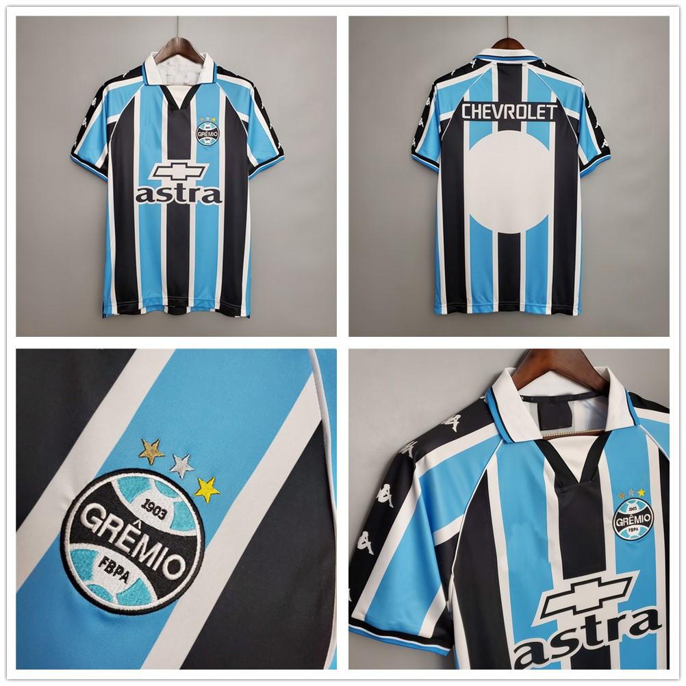 

2000 2001 Retro Gremio Soccer Jerseys Custom Any Name Number 00 01 Gremio Home Blue White Football Shirt camisetas de futbol