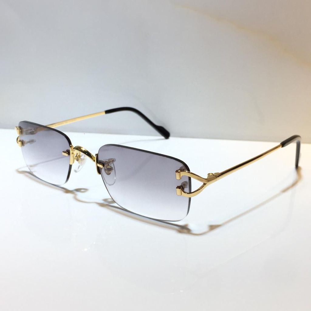 

Sunglasses For Men and Women Summer style 2452234 Anti-Ultraviolet Retro Plate Metal Frameless fashion Eyeglasses Random Box