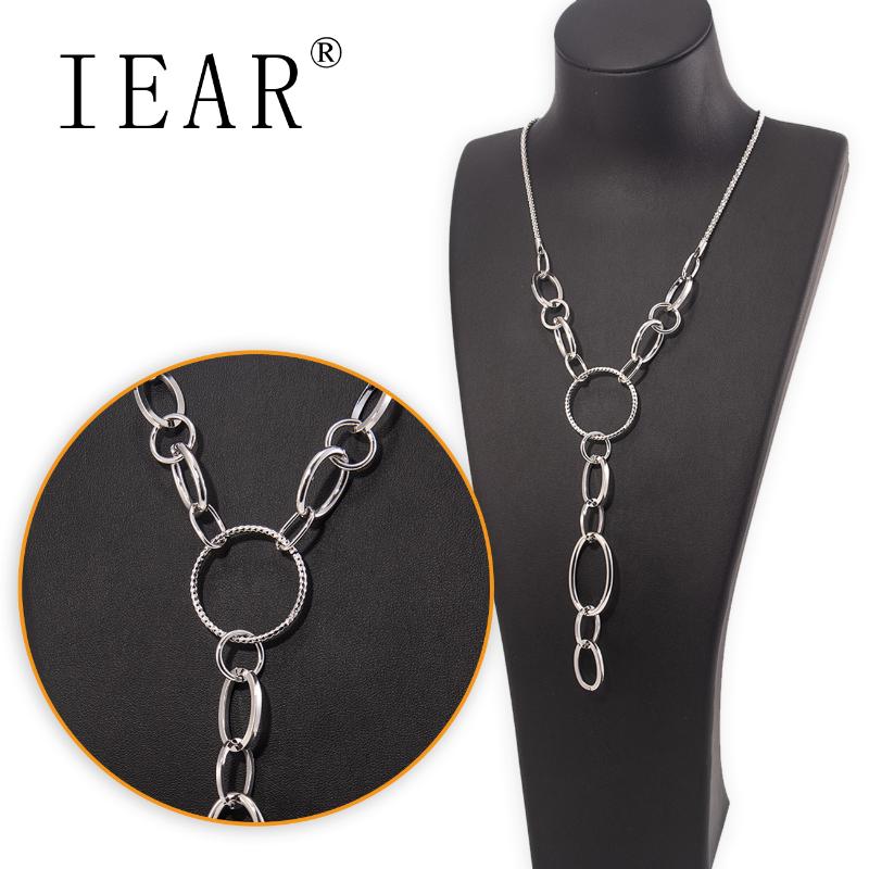 

Chains IEAR Jewelry Gift Long Chain Custom 3 Tone Gold Plated Necklaces, Silver