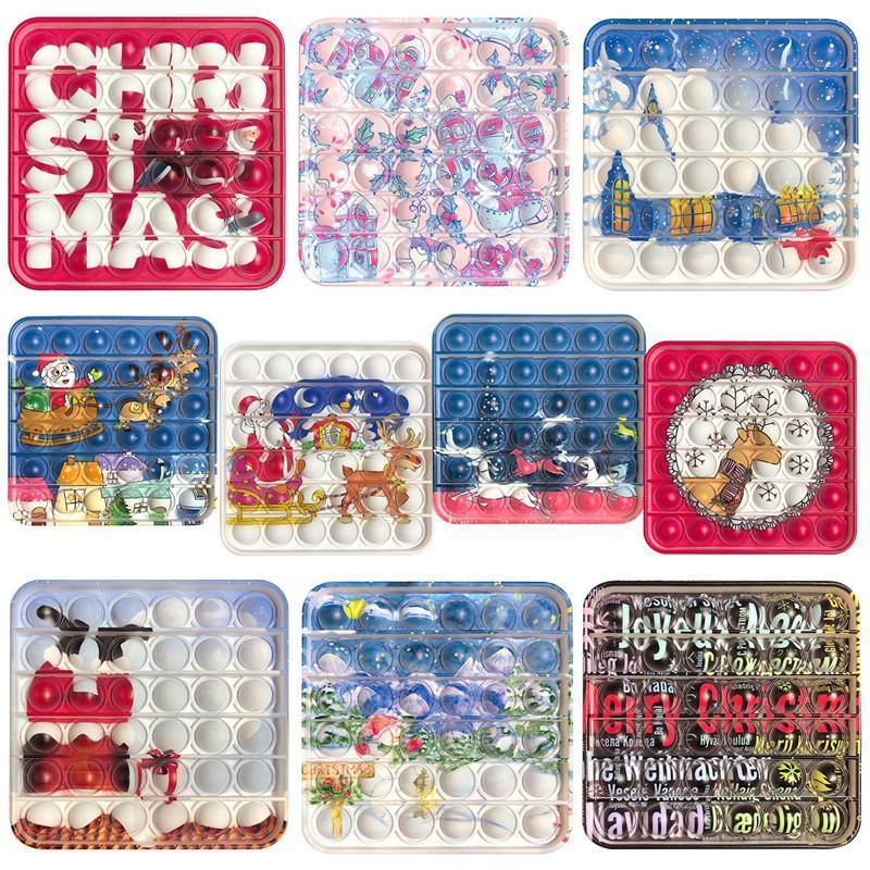 

Decompression Push Bubble Merry Christmas Fidget Toys Party Favor Santa Claus Anti Stress Educational Toy