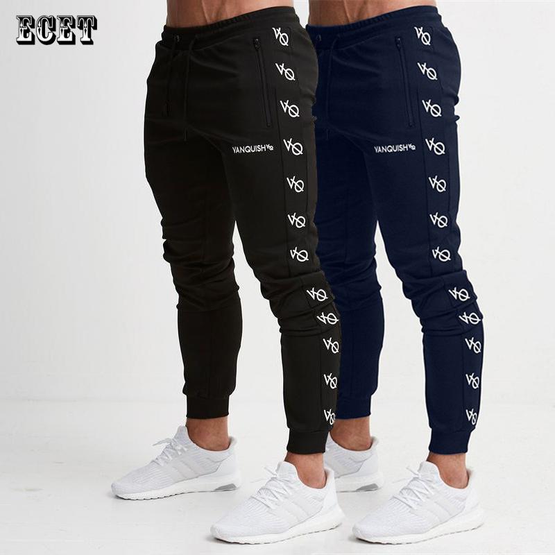 

Men's Pants Spring And Autumn Fashion Cotton Sports Casual Jogger Brand Trousers Stitching Printed Clothing, Black