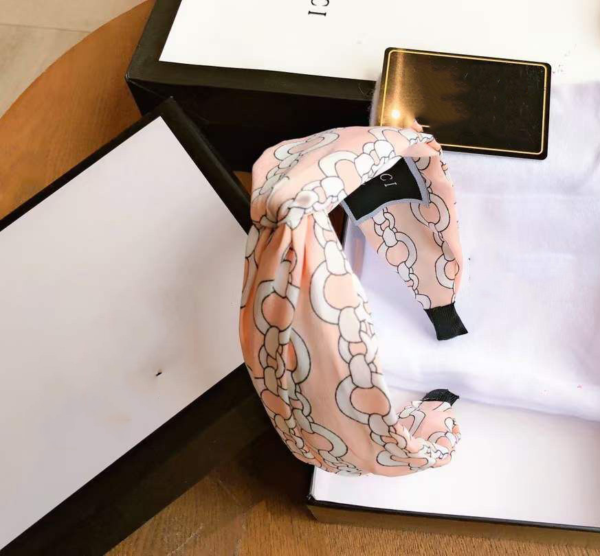 

brand hair clip classic European and American fashion hair band fashion girl bow silk hair band with brand gift box, Silver