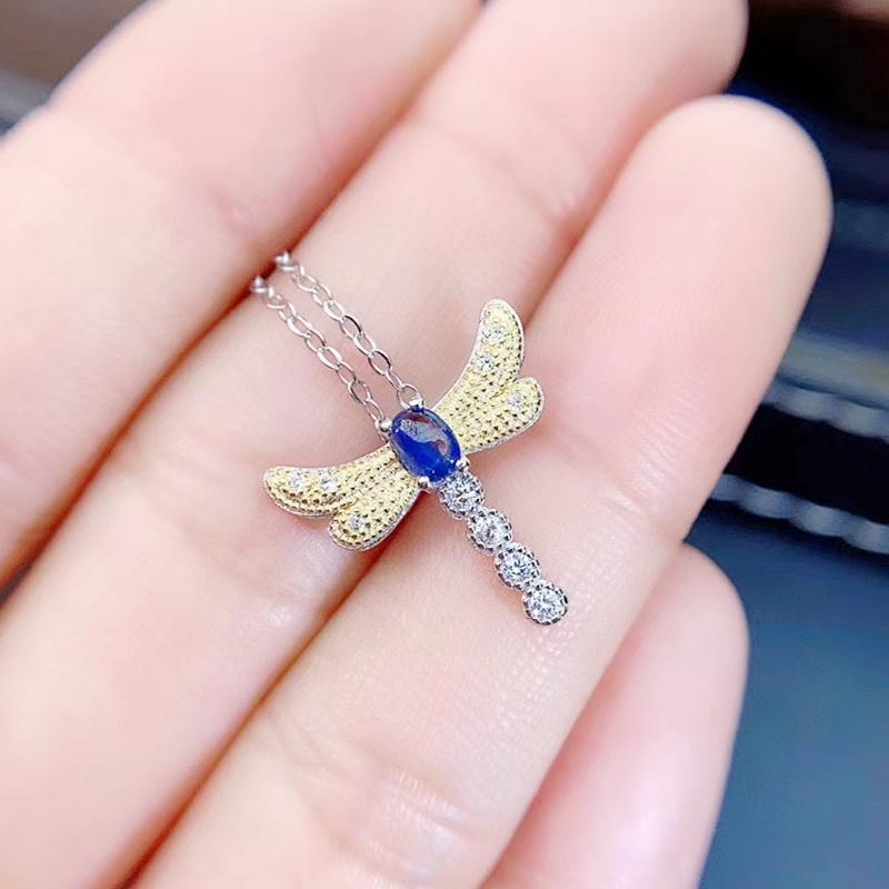 

Lockets Natural Sapphire Or Ruby Emerald Dragonfly Necklace With Pendant Per Jewelry 0.15ct Gemstone 925 Sterling Silver J210137