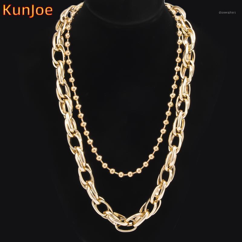 

Chains KunJoe Punk Metal MultiLayer Thick Chain Choker Necklace For Women Men Fashion Hip Hop Jewelry Female Bohemia Party Gifts
