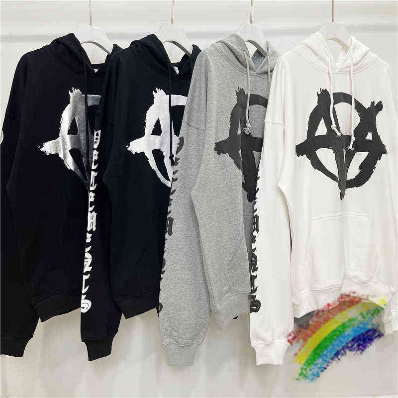 

Foam Printing Vetements Hoodie Men Women 1:1 High Quality Hooded Embroidered Vetements Gothic Sweatshirts Oversize Pullovers Y1201