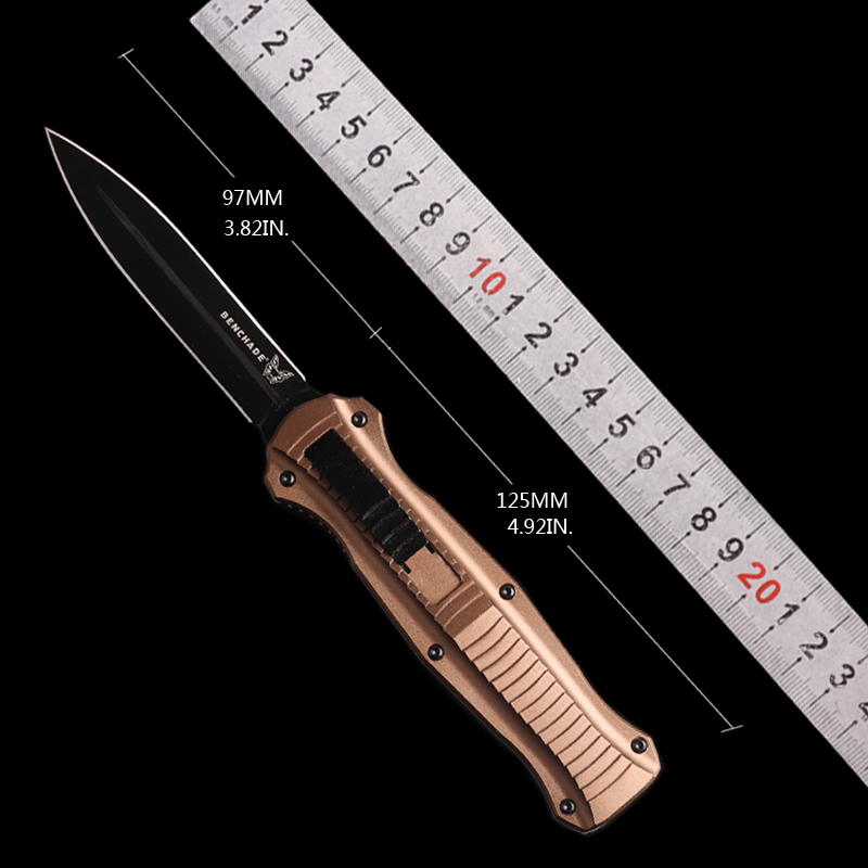 

tactical knife double action automatic knives Benchmade knife 3300 3320 butterfly auto knives black handle pocket hunting tools stonewash