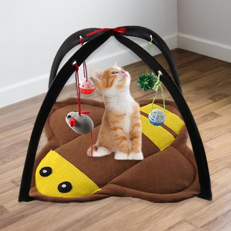 

Cat Beds & Furniture 1pc Beetle Small Pet Game Toy With USB Interface Waterproof Heating Pad Mobile Activity Bed House Ball