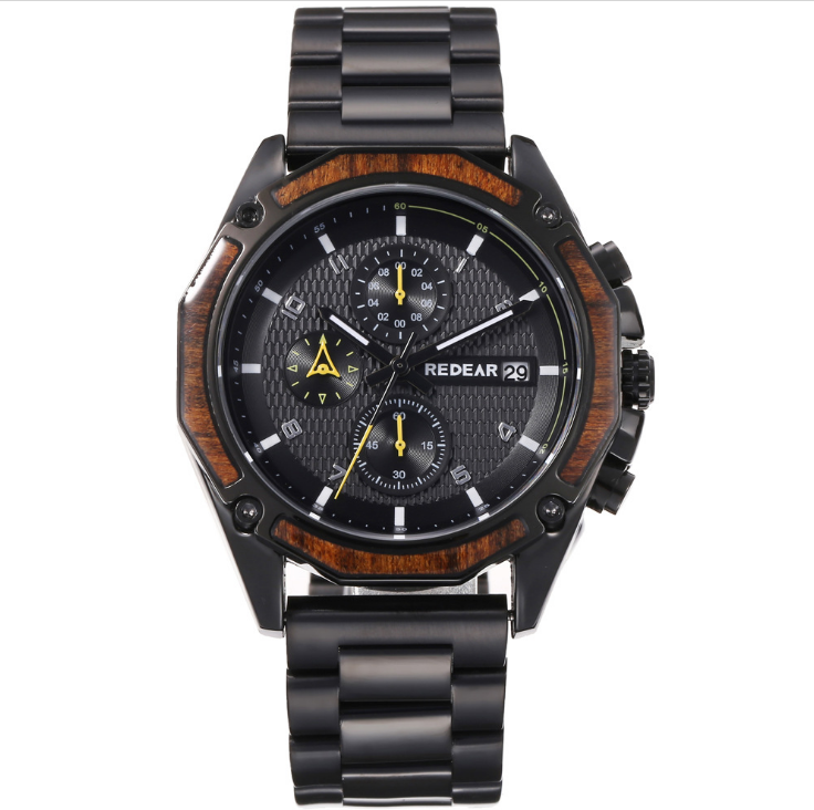 

Casual Style Stainless Steel Multifunctional MensWatch Calendar Luminous Life Waterproof Quartz Watches Resistant Scratch Cool Man Wristwatches, No send watch for shipping