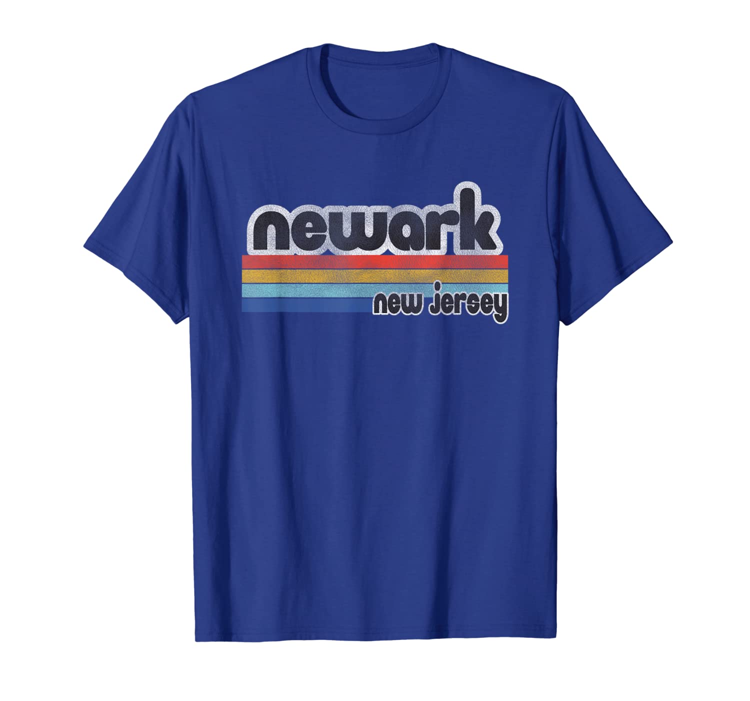 

Vintage Newark New Jersey T-Shirt Retro Rainbow Tee, White;black