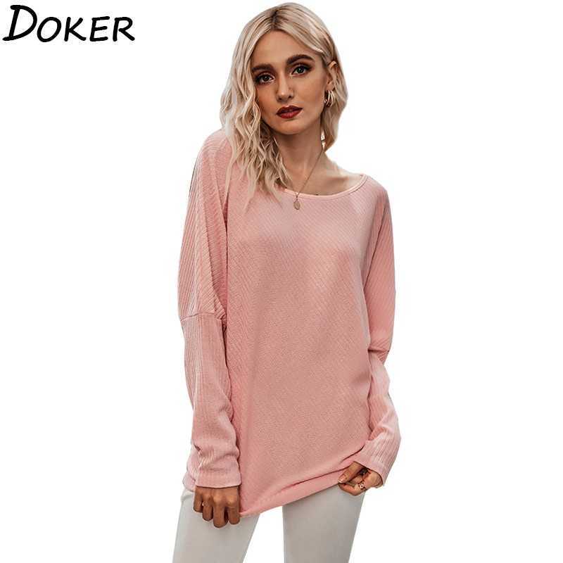 

Solid Plus Size T Shirt For Women O-neck Long Sleeve Fashions Streetwear T-shirt Tops Casual Loose Tee Femme 210604, Green