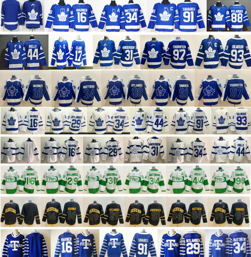 

2021 Reverse Retro Toronto Maple Leafs 91 John Tavares 34 Auston Matthews 16 Mitchell Marner Frederik Andersen Morgan Rielly Hockey Jerseys, White men size s-xxxl