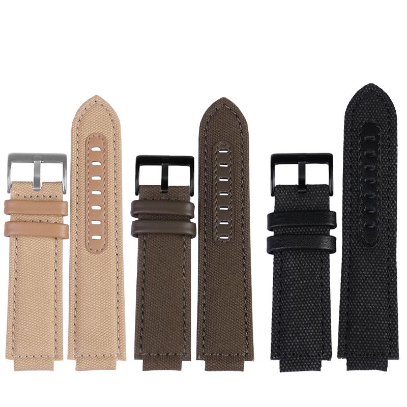 

Watch Bands Style Canvas Watchband For T-imex T2N721 TW2T76300 76500 Convex Interface Strap 24*16mm Armygreen Black Wrist Bracelet