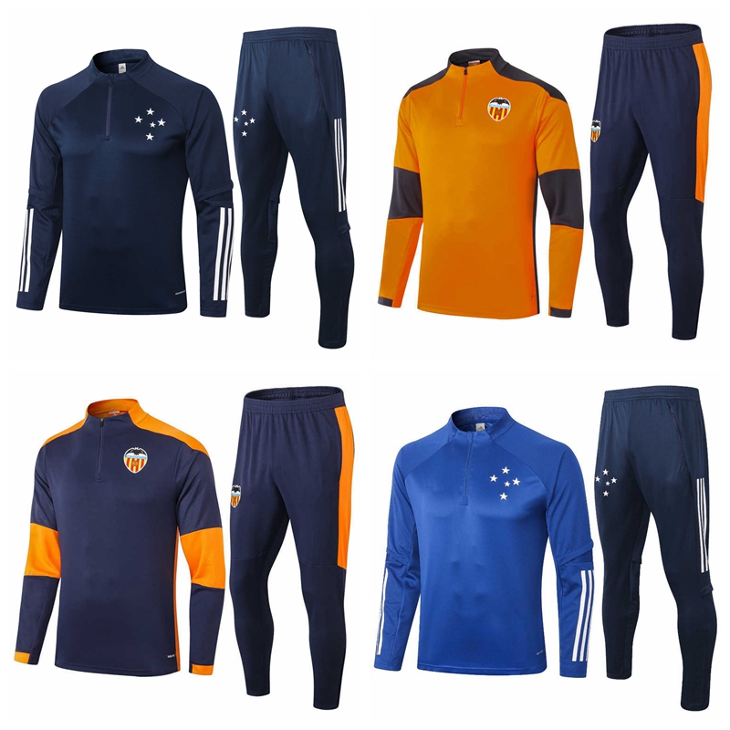 

20 21 Valencia CF Soccer Training Suit GAYA men kit 2020 PAREJO survetement football tracksuit GAMEIRO RODRIGO jogging chandal 001, Gray