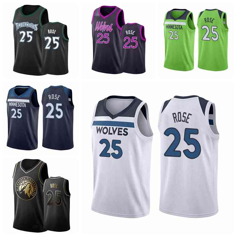 

MinnesotaTimberwolvesMEN Derrick Rose 2020-21 Purple Basketball Jersey, Black