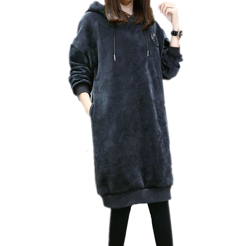 

2021 Casual Black Party New Long Sleeve Winter Autumn Women Clothing Hooded Plus Size Womens Es xxxl Fyy257 Ag01, Gray
