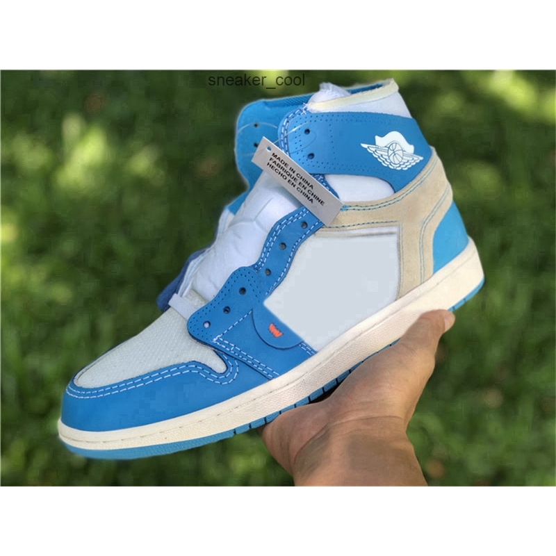 

1 High OG UNC Off Outdoor Shoes Man Women White Powder University Blue Dark Cone Black Red Chicago Yellow Sneakers With Box