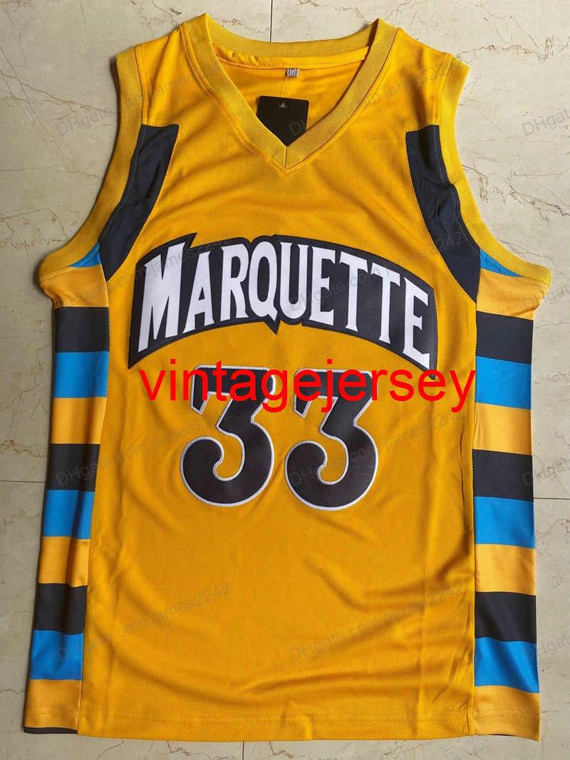 

Jimmy Butler #33 College Marquette Golden Eagles Basketball Jersey Men All Stitched Yellow Jerseys