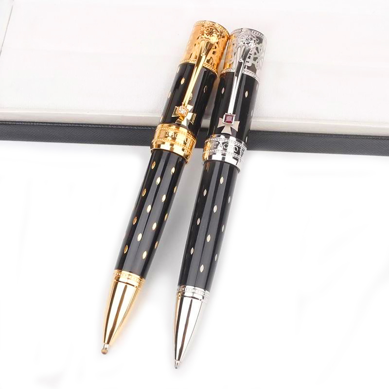 

PURE PEARL luxury Fountain/Roller ball/Ballpoint pen Limited edition Elizabeth Black and Golden/Silver engrave Diamond inlay Cap Writing Smooth with Serial Number