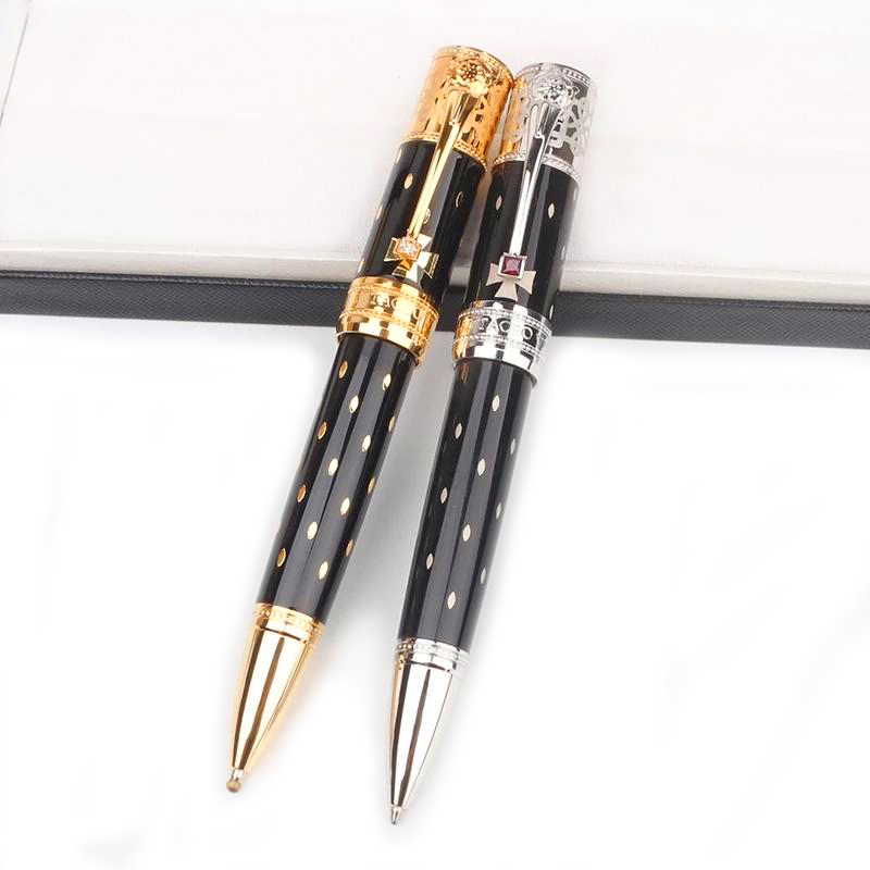 

PURE PEARL luxury Fountain/Roller ball/Ballpoint pen Limited edition Elizabeth Black and Golden/Silver engrave Diamond inlay Cap Writing Smo