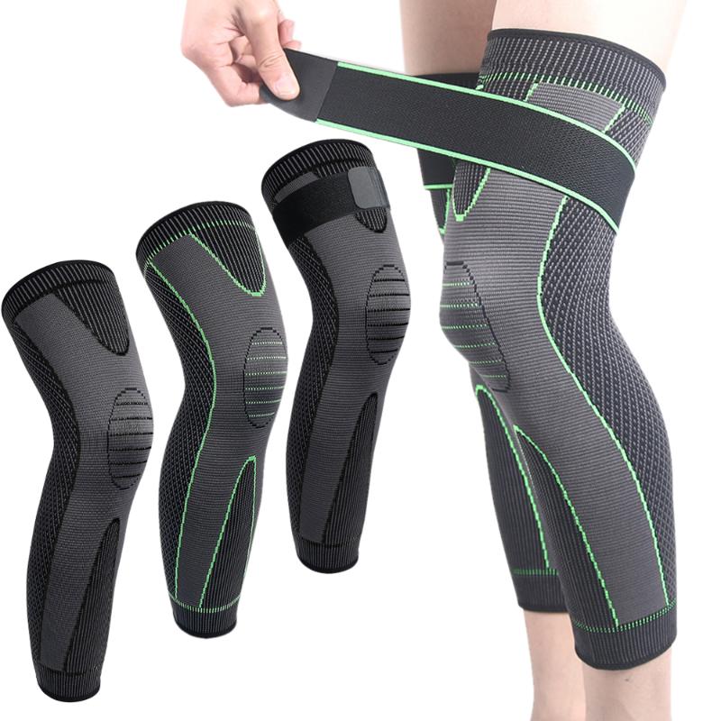 

1/2 PCS Sports Lengthen Knee Pads Knee Brace Support Non-slip Bandage Compression Sleeve Long Leg Sleeves Protector, 1 pc kneepad b