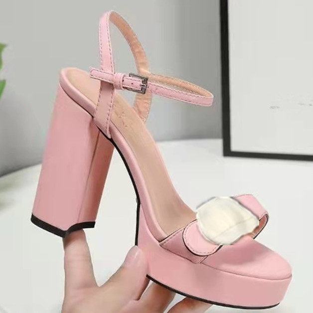 

mid-heel 12cm women designer sandals high heels Sexy sandals New Luxury high Heels Leather sandal suede Size 35-42 with box, Black