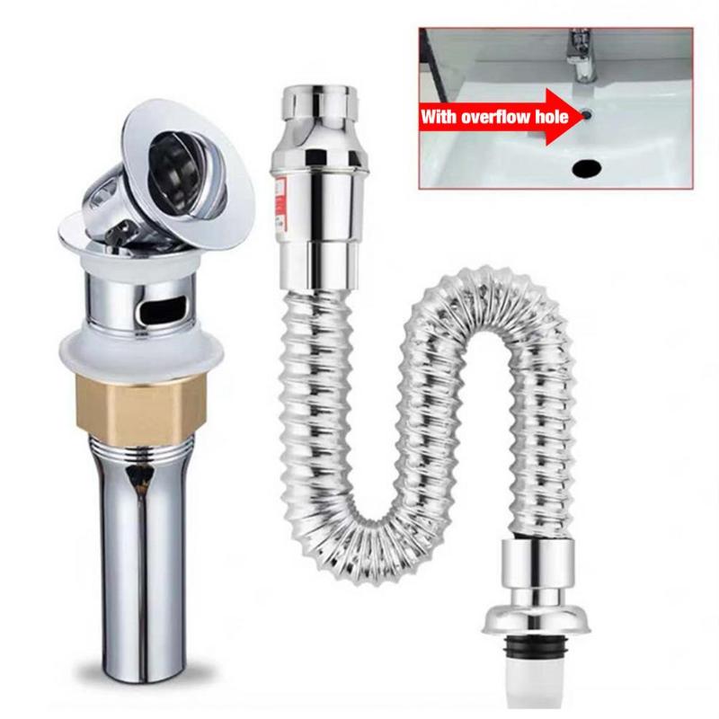 

Other Bath & Toilet Supplies Wash Basin Drain Pipe Set No Water Leakage Corrosion-resistant Easy To Install Drainage Joint Kit