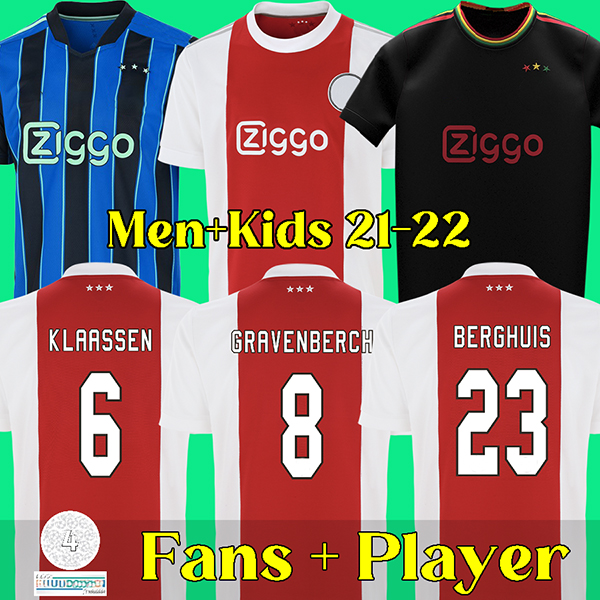 

men and kids soccer jersey 21 22 KLAASSEN ÁLVAREZ BERGHUIS amsterdam camiseta fútbol NERES 2021 2022 TADIC TAGLIAFICO ANTONY CRUYFF maillot de foot, Away