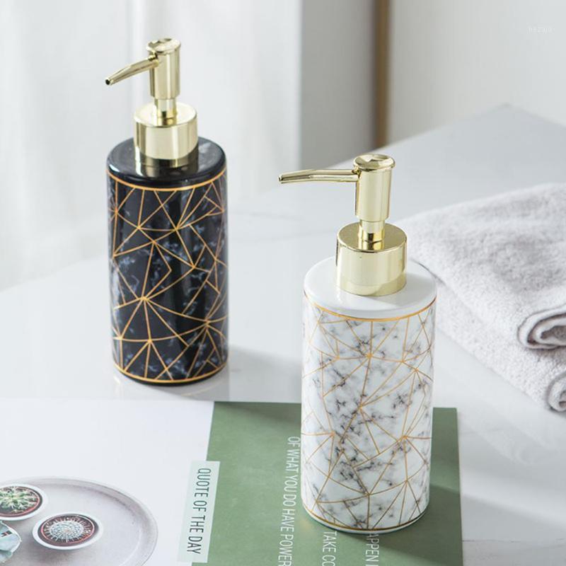 

Storage Bottles & Jars 300ml Stylish Marble Ceramic Empty Refillable Bottle Lotion Shampoo Liquid Soap Dispenser Pump Cosmetic Containers