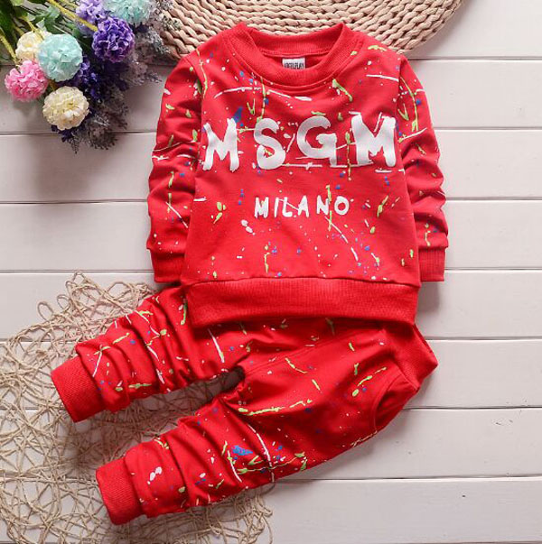 

3 colors !Toddler Baby Sets T Shirt+Pants Kids Sportswear Clothes Children clothing autumn babies designer boys girls suits 1-4Years, Navy blue