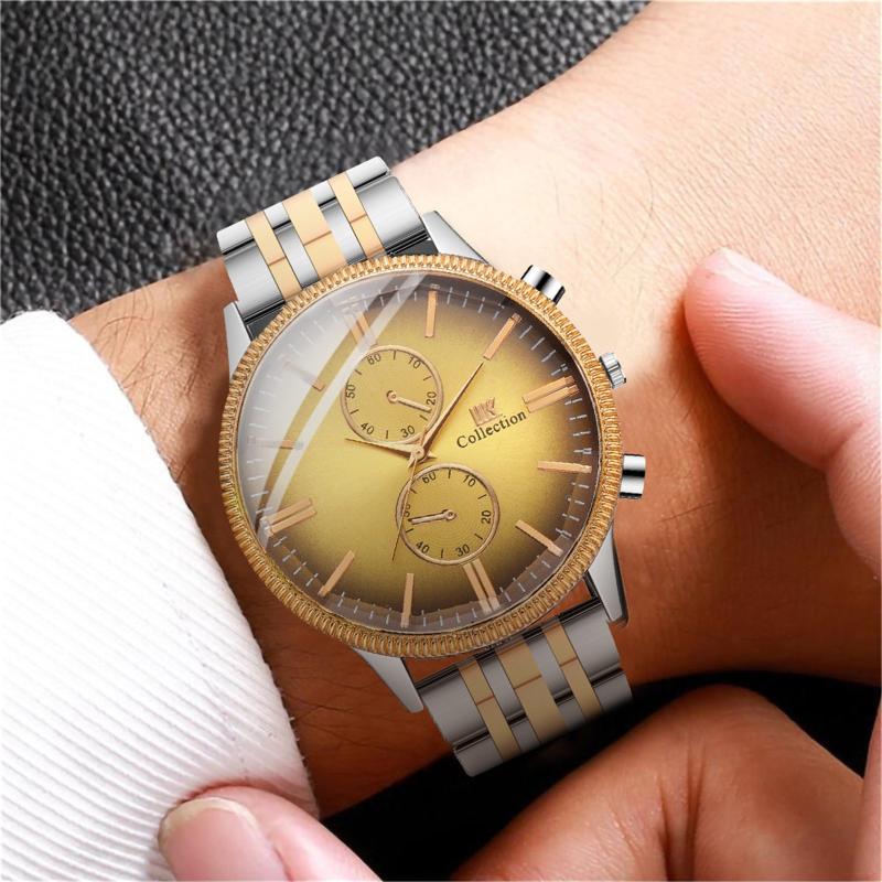 

Wristwatches Men Luxury Watches Quartz Watch Stainless Steel Band Diamonds Business Wristwatch Males Casual Clock Relogios Masculinos 2021, Red