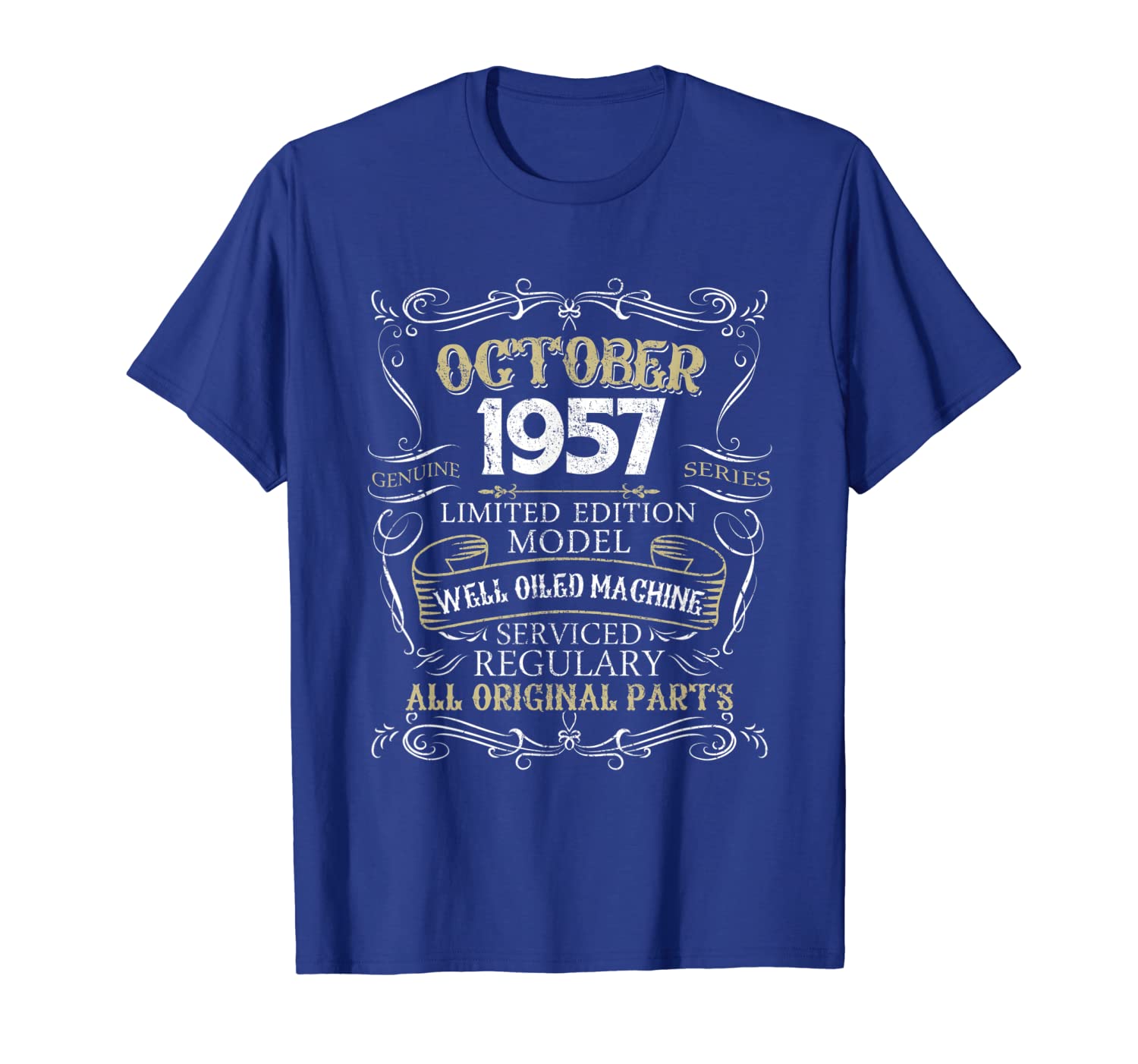

62nd Birthday Born in OCTOBER 1957 T-Shirt 62 Years Old, White;black
