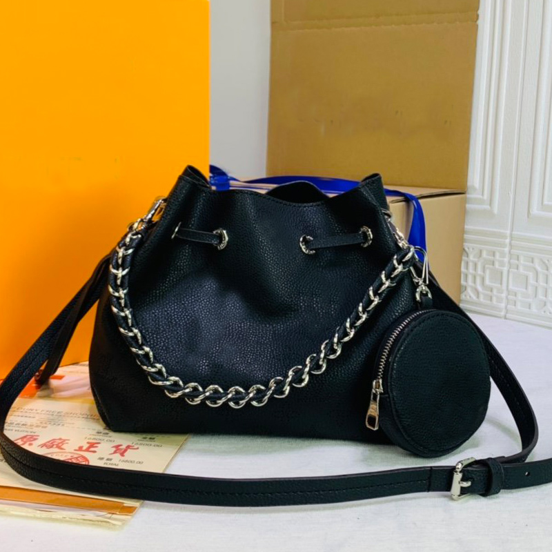 

Muria Bucket Bag Women Crossbody Bag Long Shoulder Strap Bags Curved Calfskin Leather Handbag Purse Old Flower Lady Tote Bags Tag Key Bag