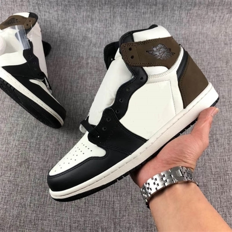 

New Release Travis 1 High OG TS SP Mocha Men Women Cactus Jack Dark Scotts sneakers Shoes Sport Sneaker Size 36-47, As photo 2