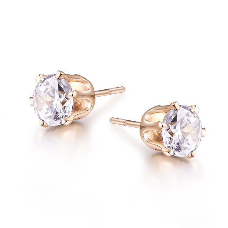 

Stud Gold Color Earrings For Women Bijoux Crystal Zirconia Brincos Fashion Jewelry 22E18K-44, Golden;silver