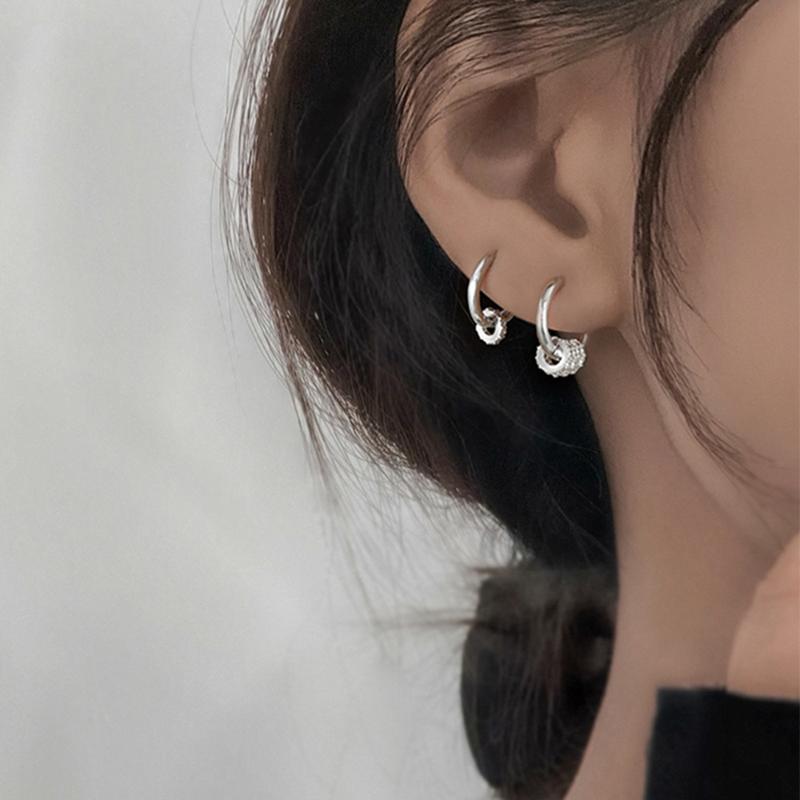 

Hoop & Huggie Ear Piercing Shiny Crystal Round Bead Charm Earring For Women Girl Party Wedding Jewelry Earrings Gift