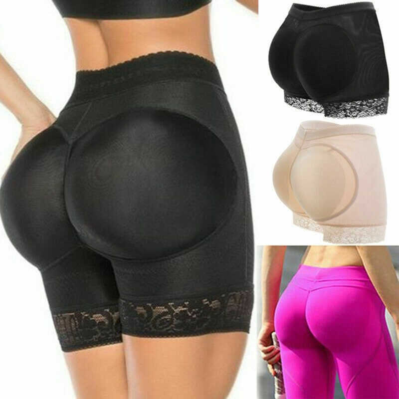 

Women High Waist Lace Butt Lifter Body Shaper Tummy Control Panties Boyshort Pad Shorts Hip Enhancer Shapewear, Black