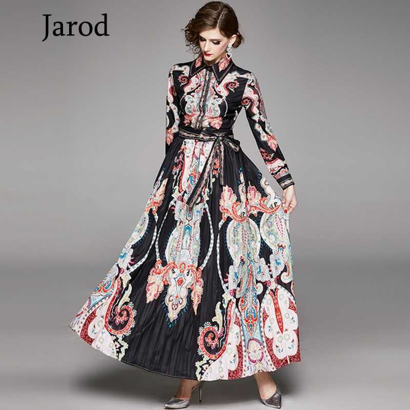 

Runway Designer Spring Bow Shirt Dresses Women Long Sleeve Robe Fashion black Print Beach Holiday Maxi Vestdios 210526, Picture color