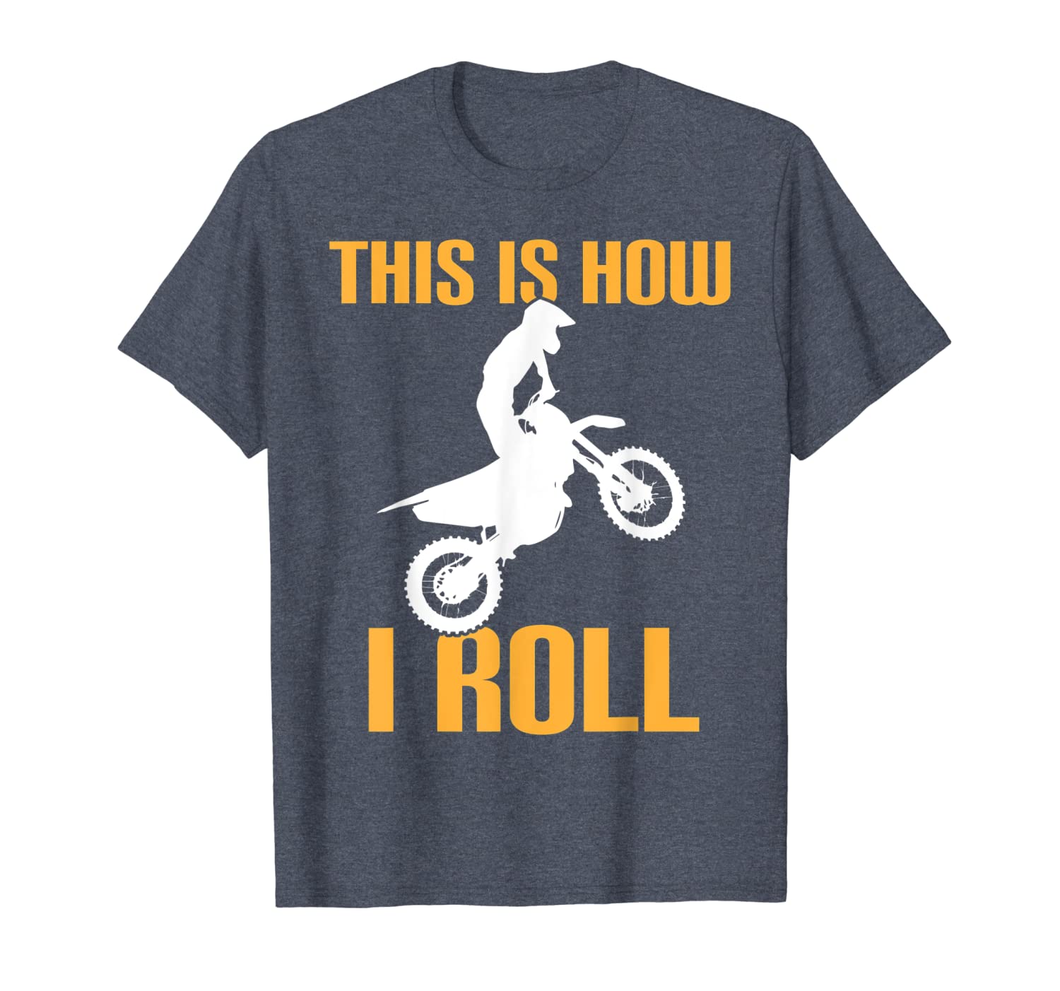 

this is how i roll motorcycle shirt dirt biker tee, White;black