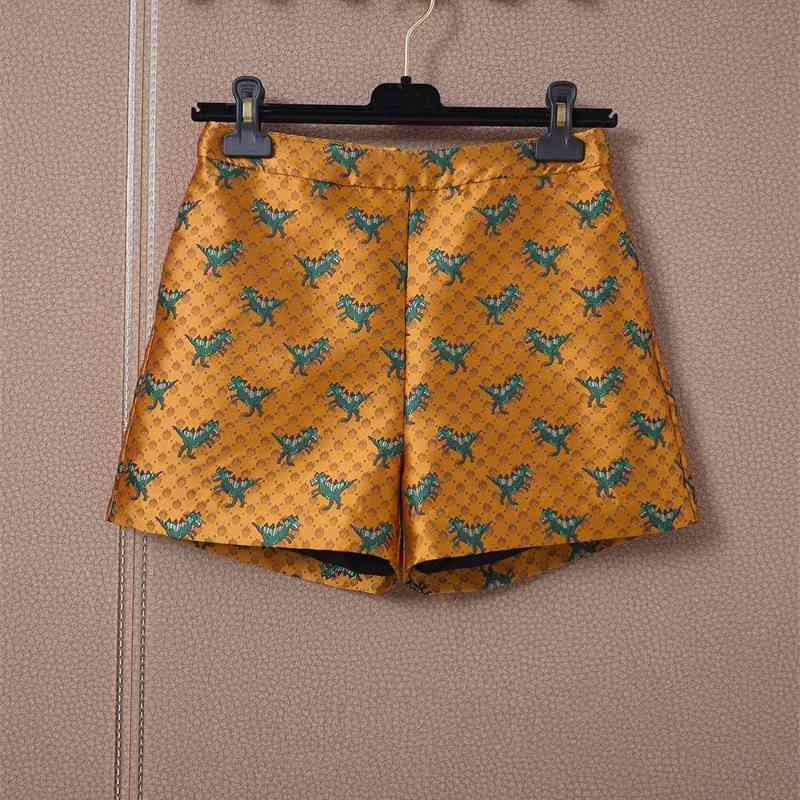 

Truevoker Runway High Street Fashion Hawaii Holiday Beach Mujer Shorts Lady Designer Pocket 210602, Orange