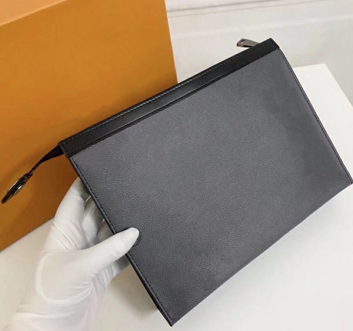 

Men's Classic 26cm Eclipse Coated Canvas Cowhide Cosmetic Bags Woman Toilet Pouch Womens Clutch Purse Fashion Flower Checkers, Grey flower