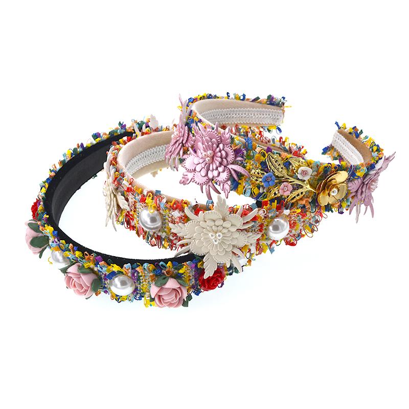 

Hair Clips & Barrettes Vintage Accessories Wide Luxury Crystals Headband Rhinestones Retro Hairband For Women Party Headdress, Golden;silver