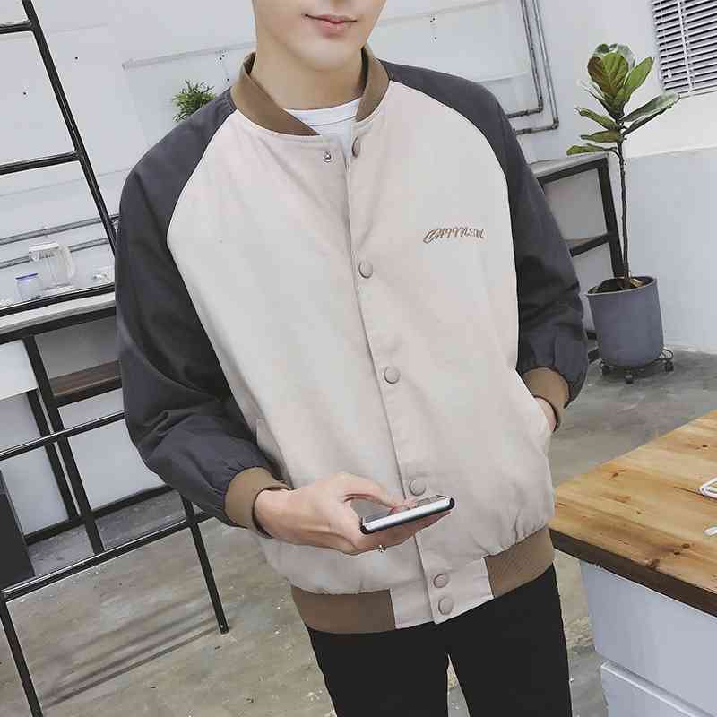 

Autumn new baseball jacket slim casual coat student trend men' clothes, 082 white